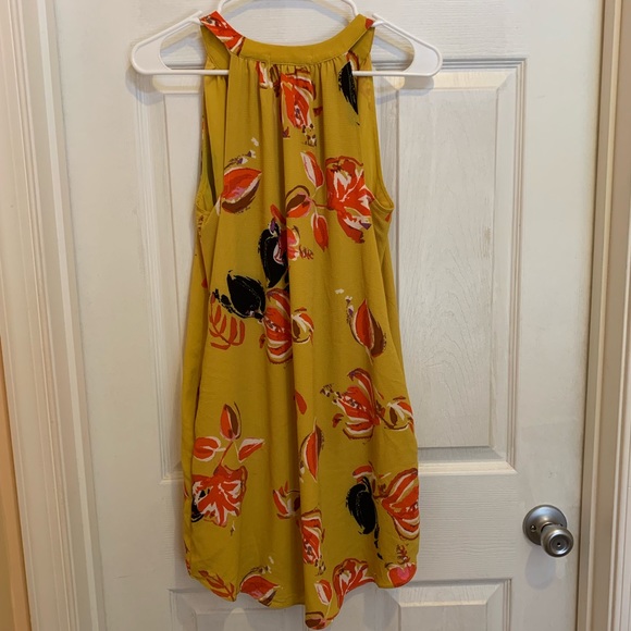 Yellow Floral Dress With Pockets Size XS - Picture 4 of 6